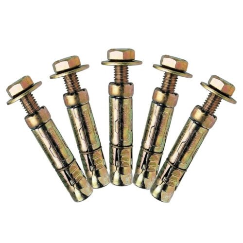 Royal Apex 5 Pcs Fix bolt Anchor Bolt Set for Concrete and Masonry | Heavy Duty Expansion Sleeve Anchor Fastener with Nut and Washer