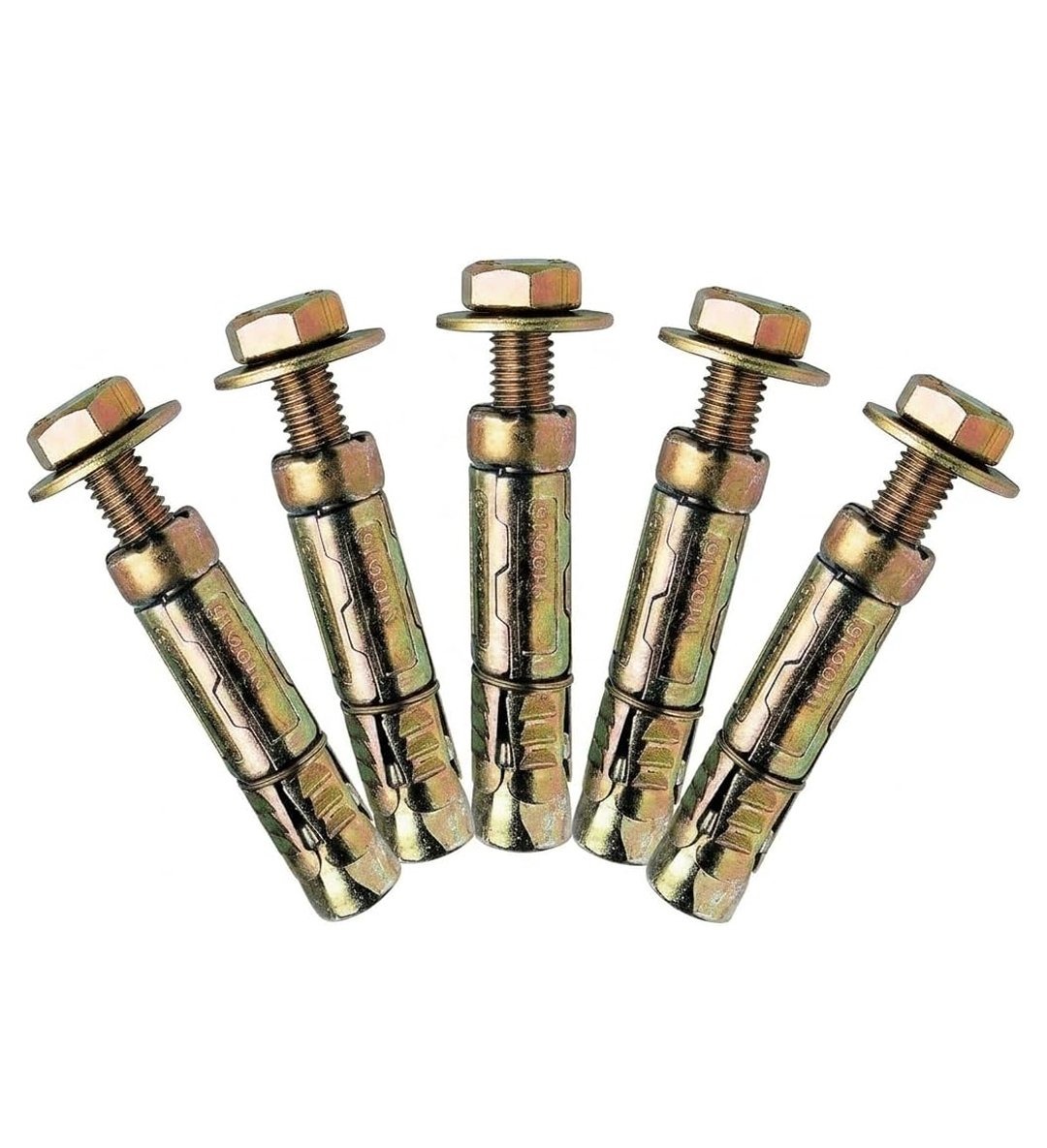 Royal Apex 5 Pcs Fix bolt Anchor Bolt Set for Concrete and Masonry | Heavy Duty Expansion Sleeve Anchor Fastener with Nut and Washer