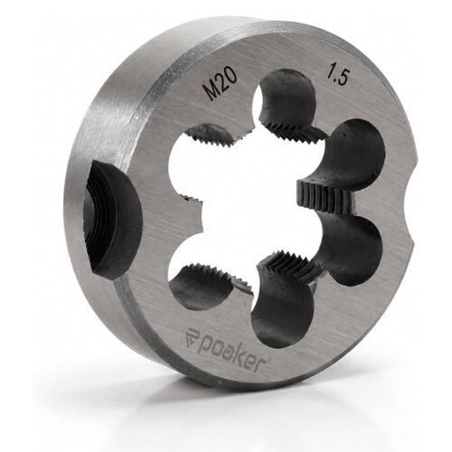 ‎Poaker Round Threading Die | High Carbon Steel Thread Cutting Die | Metric Thread Die for Manual and Machine Threading | Precision External Thread Cutting | 1 Piece | M20 × 1.5mm