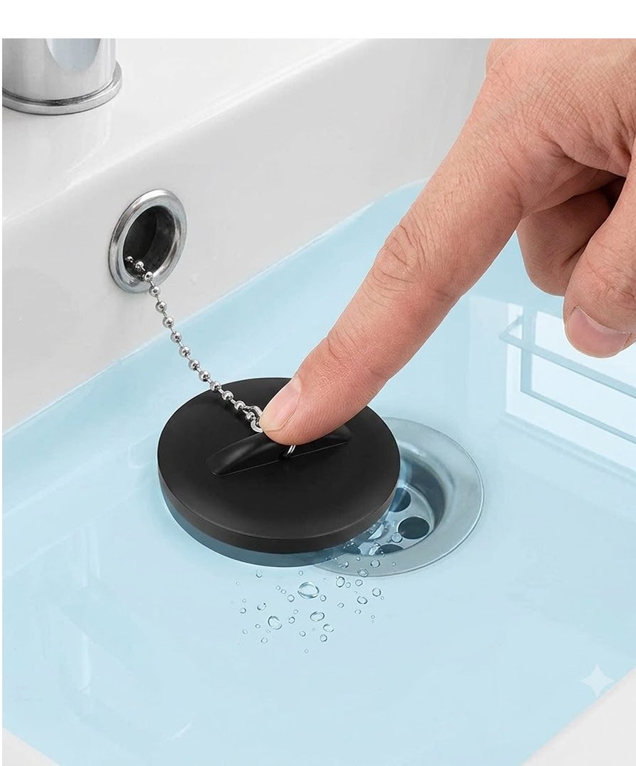 Biella 1.1/2 Inch Tub Stopper Bathroom Sink Drain Plug Silicone Bathtub Drain Stopper with Chains for Kitchen Bathtub Bathroom Sink Drains - Image 8