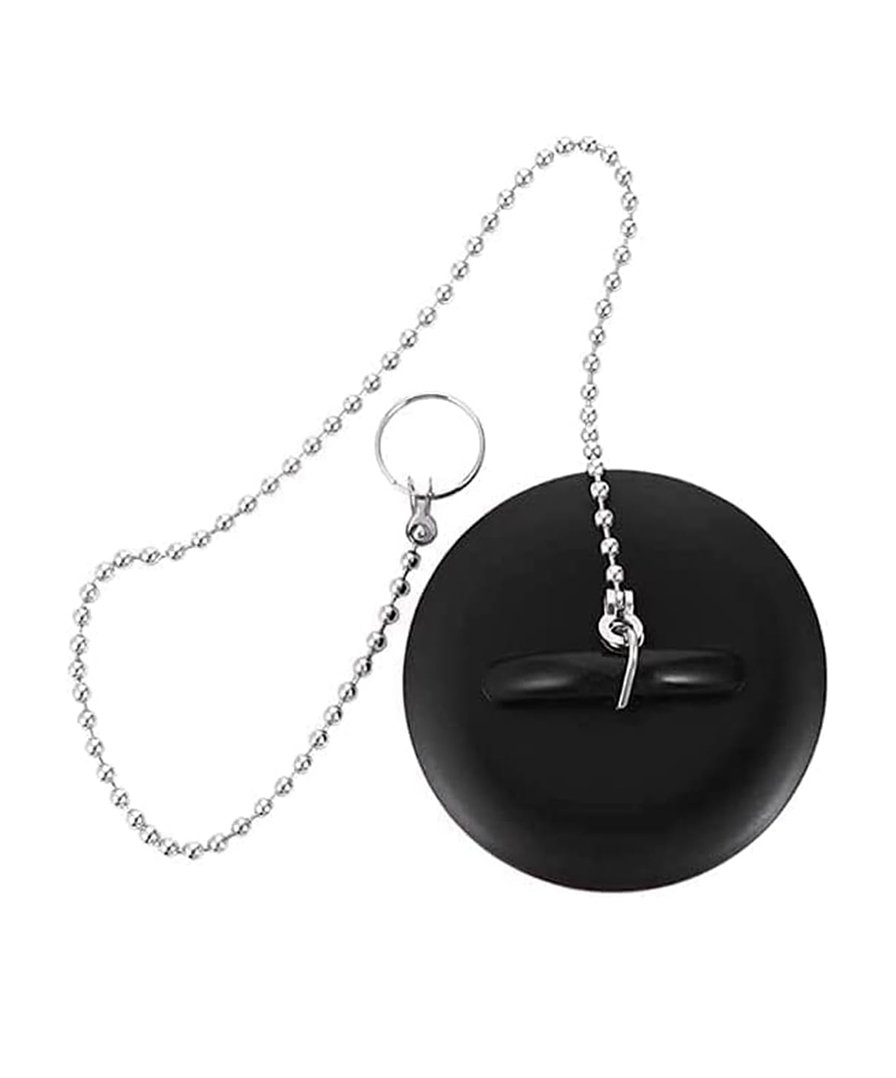 Biella 1.1/2 Inch Tub Stopper Bathroom Sink Drain Plug Silicone Bathtub Drain Stopper with Chains for Kitchen Bathtub Bathroom Sink Drains