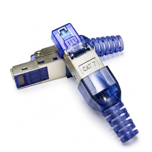 Melfi Tool-Free Shielded RJ45 Ethernet Connector for CAT7/CAT6A/CAT6/CAT5E/CAT5 Cable, Reusable No-Crimp LAN Plug, EZ Fast Field Termination, DIY Network Connector (Pack of 2)