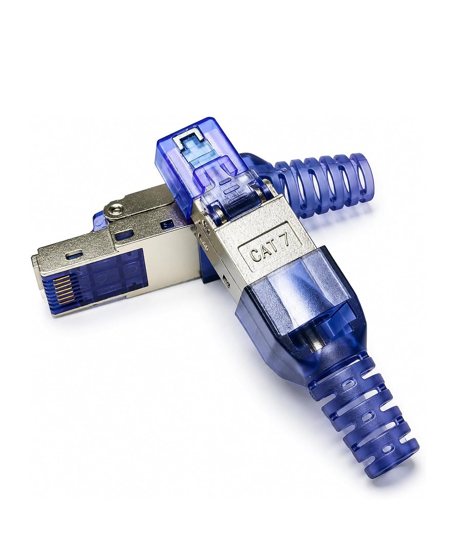 Melfi Tool-Free Shielded RJ45 Ethernet Connector for CAT7/CAT6A/CAT6/CAT5E/CAT5 Cable, Reusable No-Crimp LAN Plug, EZ Fast Field Termination, DIY Network Connector (Pack of 2)