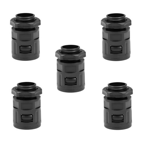 Biella 5PCS PVC Conduit Flexible Adaptor (Clip Type) – 25mm Cable Gland Connector for Corrugated Tubing, Quick-Install Electrical Fittings for Panels and Enclosures