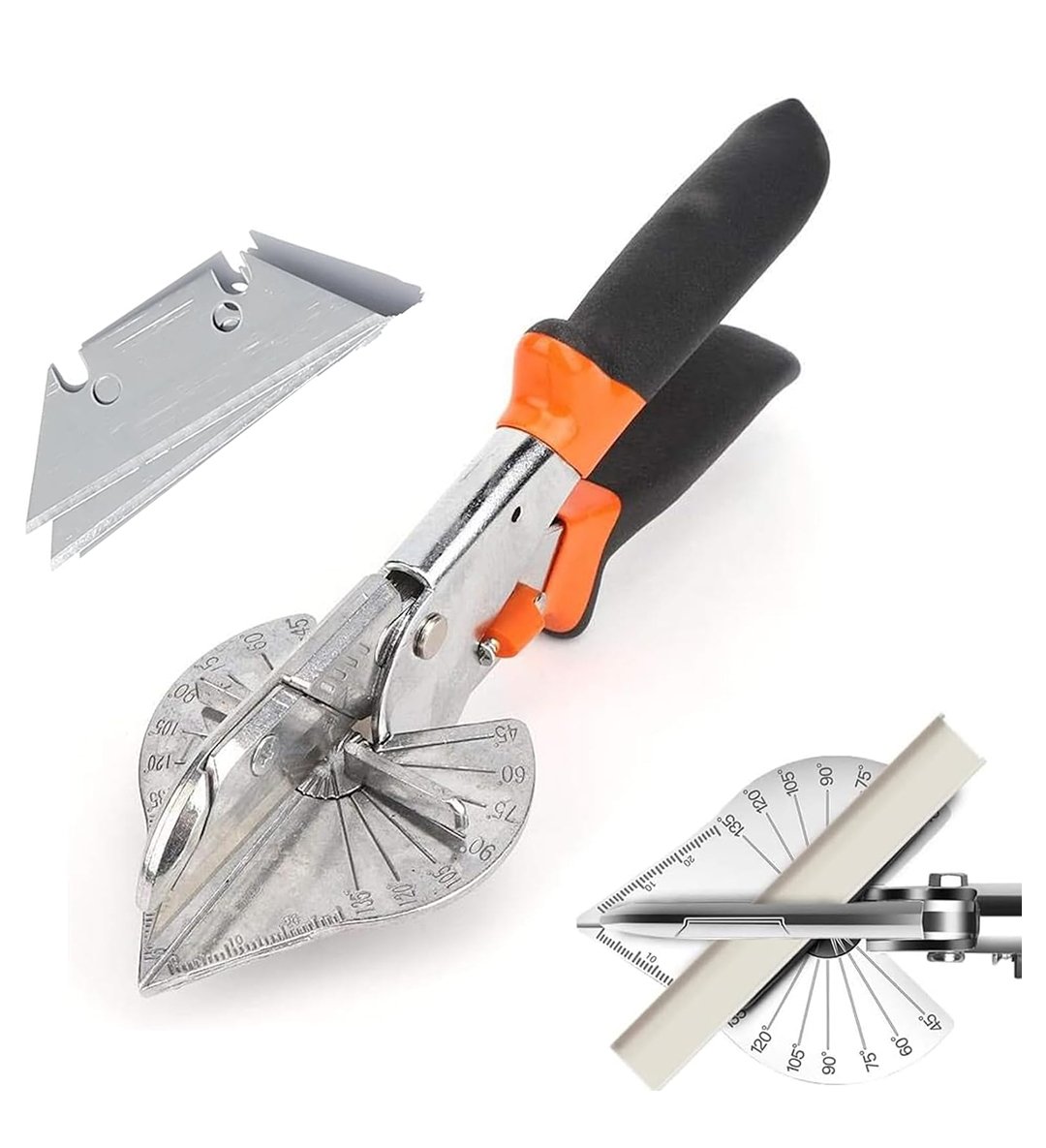 Poaker 45-135° Multi-Angle Miter Shear Cutter is an adjustable hand tool designed for precise cutting of plastic, PVC, wood, rubber, and molding strips—ideal for DIY, crafting, and professional use.
