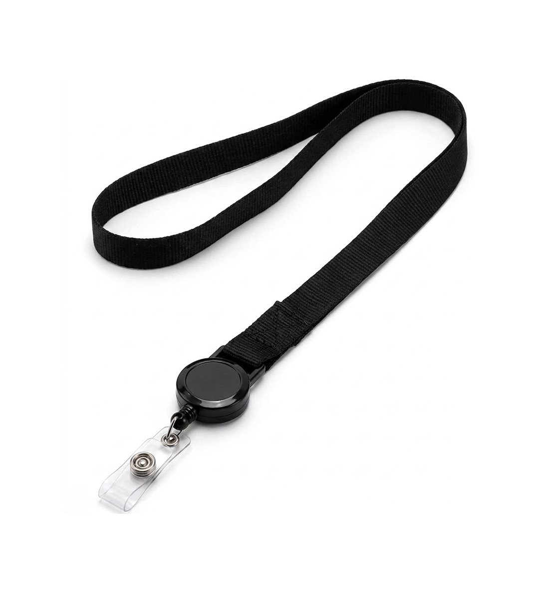 Biella Retractable Badge Reel Lanyard with Breakaway Safety Buckle | Heavy-Duty Nylon Neck Strap | 60 cm Extendable Reel | ID Card and Key Holder Attachment | Without Tag Holder