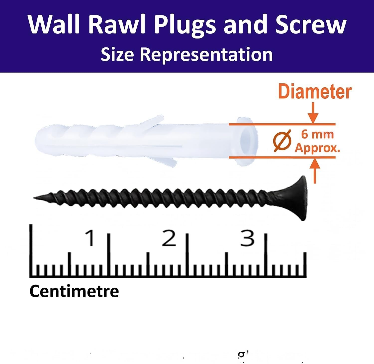 Royal Apex 25 Pairs 38mm Black Drywall Screws with Fischer Plugs – Heavy-Duty Wall Fixing Kit for Plasterboard, Brick and Concrete Mounting - Image 2