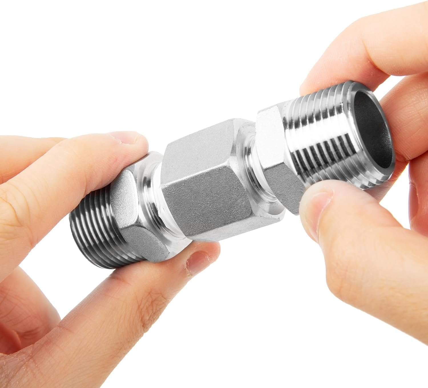 Royal Apex Pack of 2 Chrome-Plated Galvanized Reducer – Male to Female Thread Bushing, Hex Connector Adapter with Teflon Tape for Hose & Pipe Fittings - Image 3