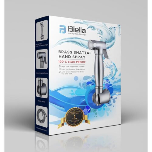 Biella™ Luxury Brass Bidet Sprayer for Toilet | Handheld Bidet Shattaf Toilet Spray With Hose and Holder | Full Brass Body and Head, High Flow, Anti-crack and Leak Proof