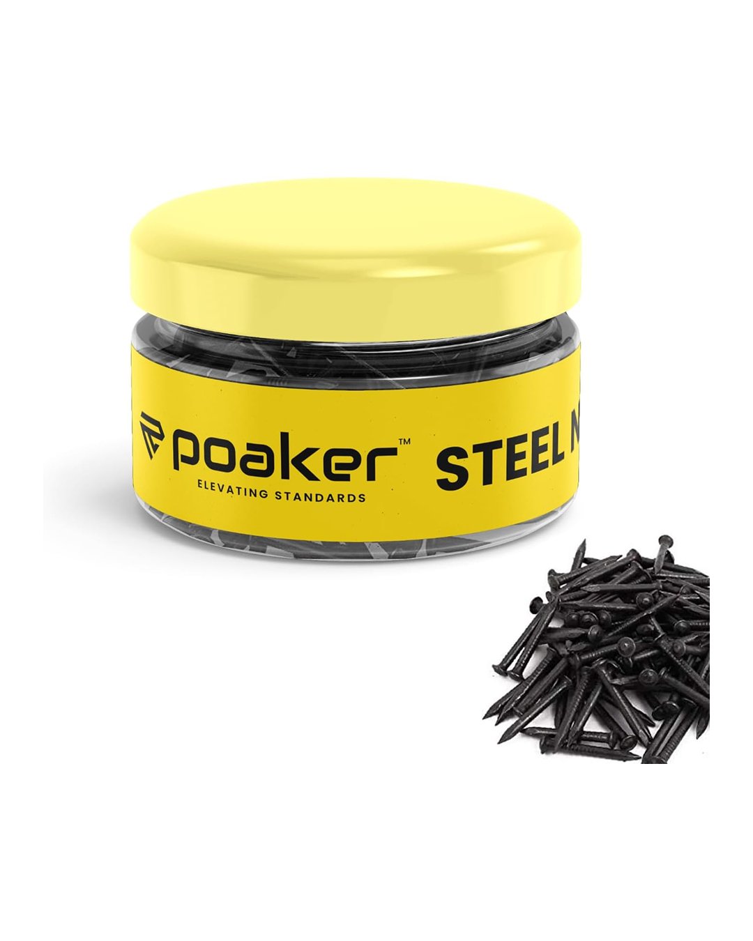1 Inch Masonry Carbon Stainless Steel Point Tip Wall Cement Nails Black 100pcs